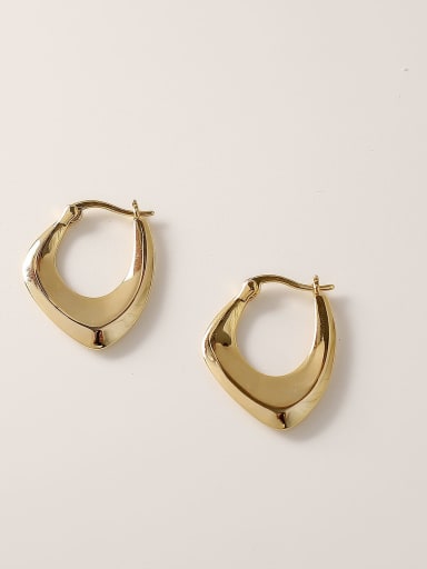 14k Gold Brass Hollow Geometric Vintage Stud Trend Korean Fashion Earring