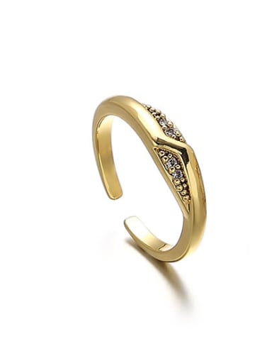 Section 1 Brass Cubic Zirconia Geometric Vintage Band Ring