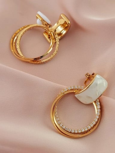 Brass Shell Geometric Minimalist Clip Earring