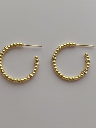 Q231 Gold Brass Geometric Trend Hoop Earring