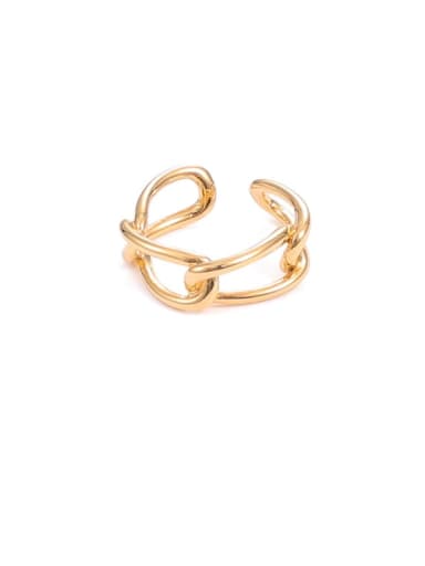 Brass Hollow Geometric Minimalist Stackable Ring