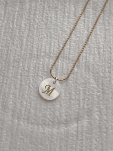 Stainless steel Shell Letter Minimalist Necklace