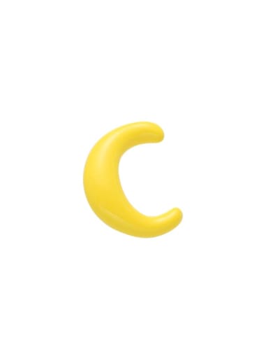 Letter C yellow (sold only) Brass Enamel Message Cute Single Earring