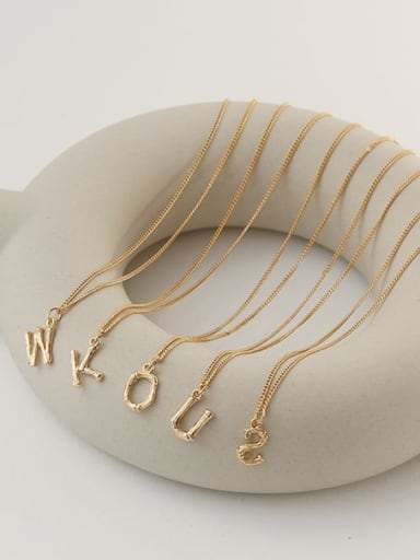 Brass Letter Pendant Artisan Necklace