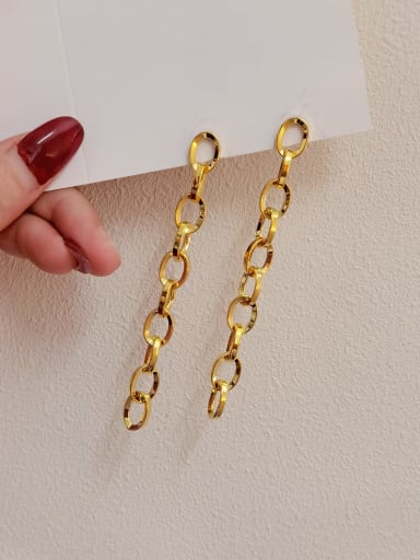 Brass Geometric Minimalist Threader Earring