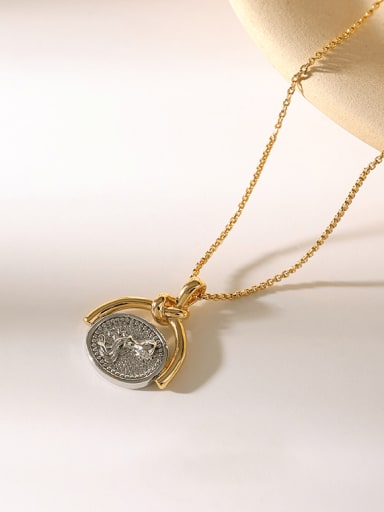 Brass Moon Vintage Sun Moon Pendant Necklace