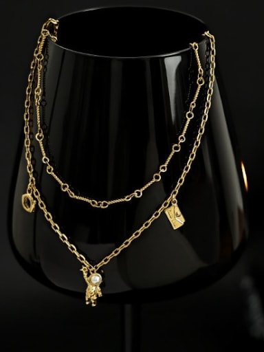Brass Astronaut Vintage Necklace