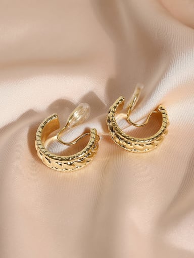 Brass Geometric Vintage Clip Earring