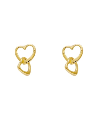 Brass Hollow Heart Minimalist Drop Trend Korean Fashion Earring