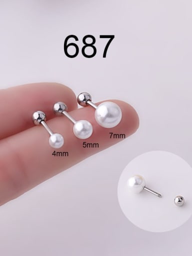 Stainless steel Imitation Pearl Geometric Minimalist Single Earring