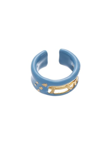 Brass Enamel Geometric Hip Hop Stackable Ring