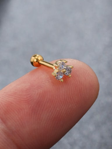 EGD0328 white Brass Cubic Zirconia Geometric Cute Single Earring(Only-One)
