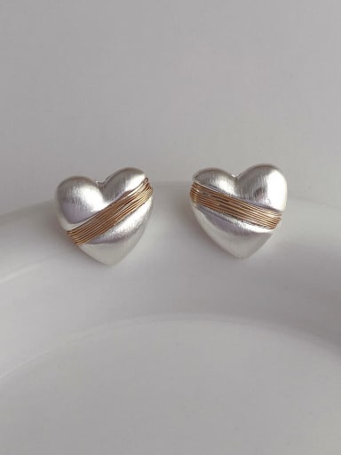 N193 Love Style Brass Geometric Minimalist Stud Earring