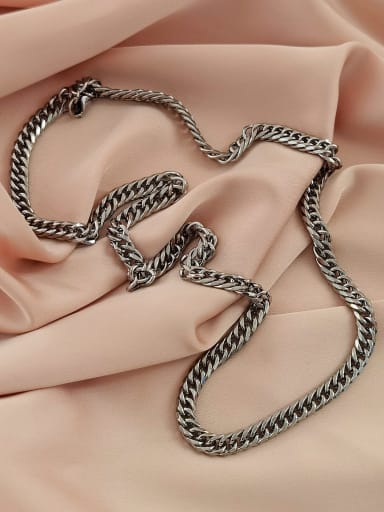 Titanium Steel  Hollow Geometric  Chain  Vintage Necklace