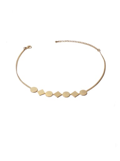 Brass Smooth Geometric Minimalist Necklace