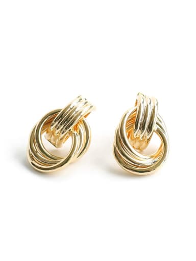Copper Hollow Geometric Vintage Stud Earring