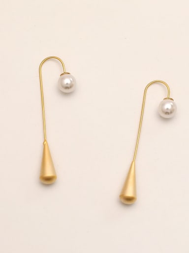 Brass Imitation Pearl Water Drop Vintage Drop Trend Korean Fashion Earring