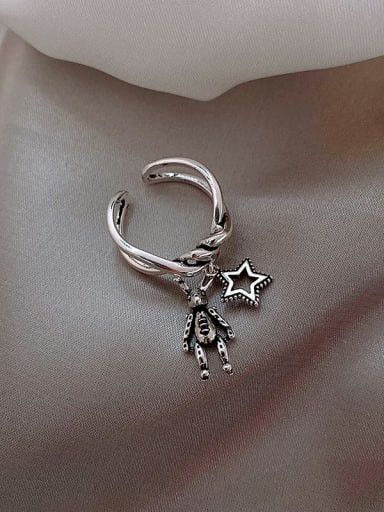 Alloy +Star With Rabbit Trend Band Ring/Free Size Ring