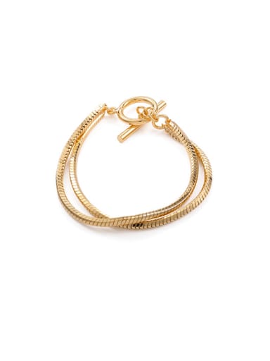 Brass Vintage Snake bone chain Strand Bracelet