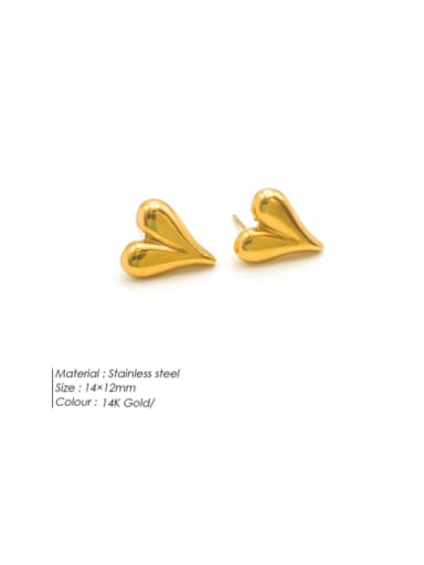 TE19111 Stainless steel Heart Minimalist Stud Earring