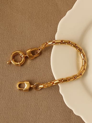 Brass Round Artisan Snake bone chain Link Bracelet