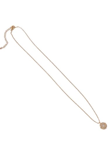 Brass Rhinestone Star Vintage Round Pendant Necklace