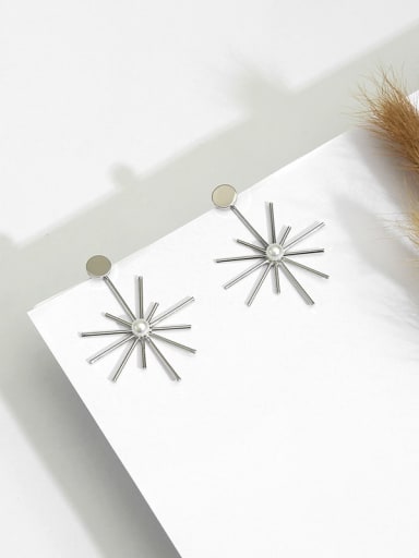 Copper with Minimalist  snowflake Stud Trend Korean Fashion Earring