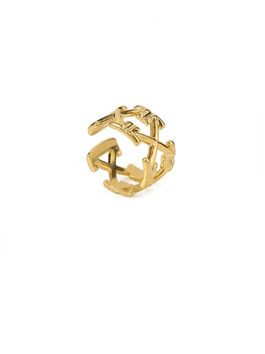 Brass Hollow Letter Vintage Band Ring