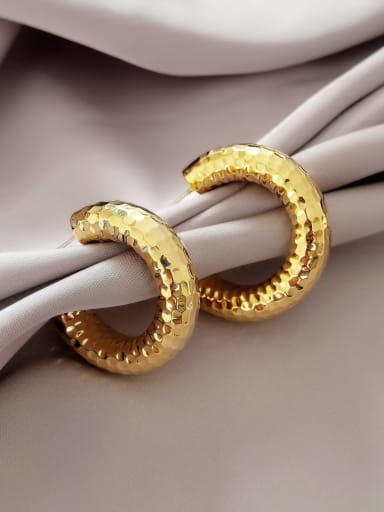 16K gold Brass Geometric Minimalist Hoop Earring