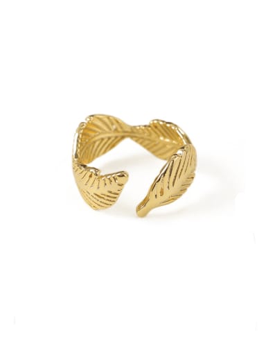 Brass Feather Vintage Band Ring