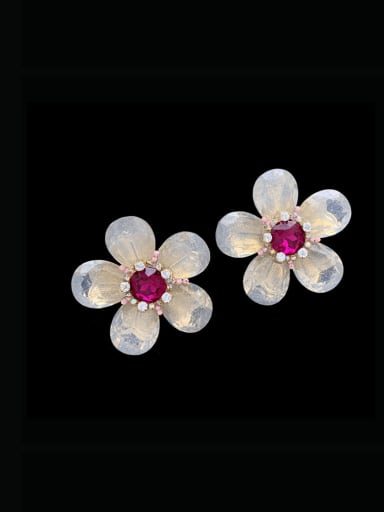 Zinc Alloy Resin Flower Luxury Stud Earring