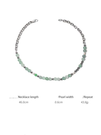 Brass Freshwater Pearl Geometric Minimalist Beaded Necklace