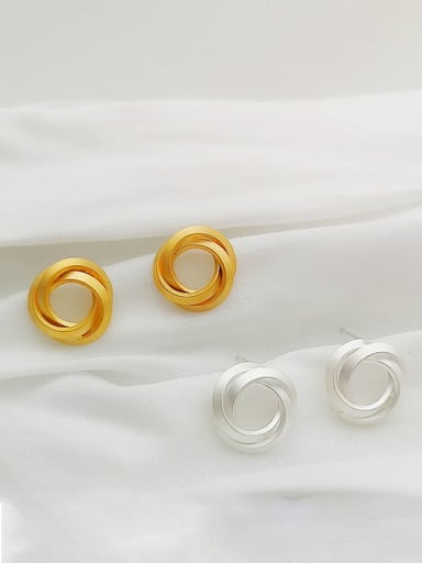 Copper Round Minimalist Stud Trend Korean Fashion Earring