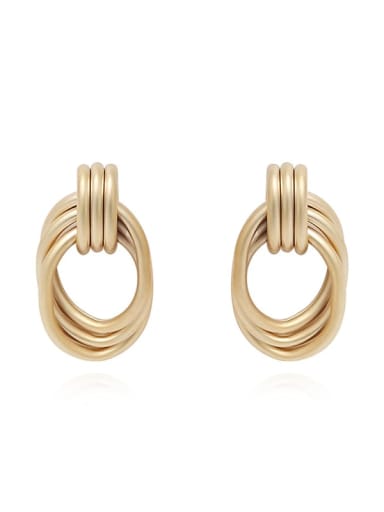 Copper  Hollow Geometric Minimalist Drop Trend Korean Fashion Earring