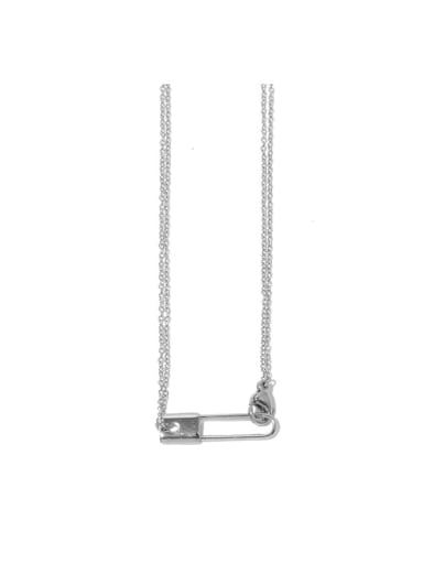 Titanium Steel Locket Minimalist Pin Pendant  Necklace