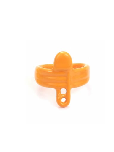 Orange drop oil Zinc Alloy Enamel Geometric Minimalist Band Ring