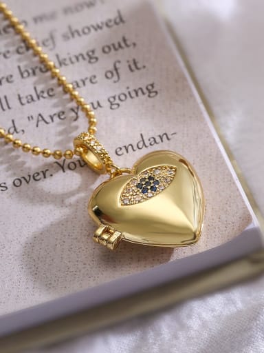 23346 Brass Cubic Zirconia Heart Trend Necklace
