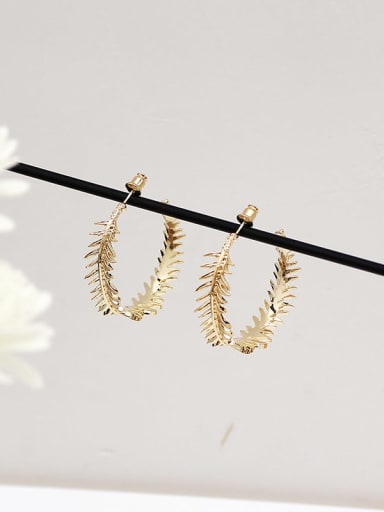 Copper aesthetic C shaped fishbone Trend Korean Fashion Earrings