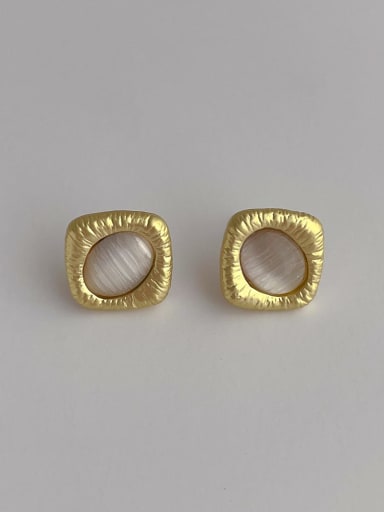 G90 gold Brass Geometric Minimalist Stud Earring