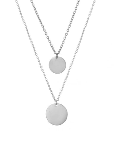 Steel color Stainless steel Round Minimalist Multi Strand Necklace