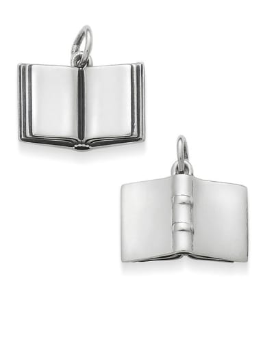 Stainless Steel 3d Book Diy Accessory Pendant