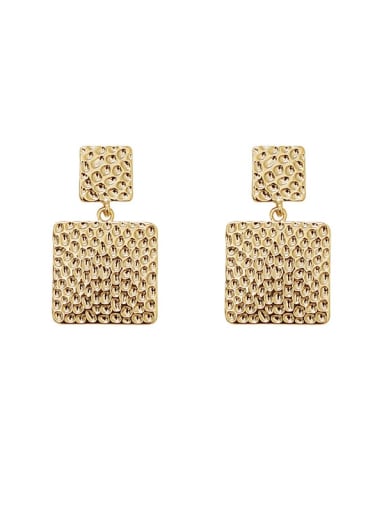 Copper Smooth Geometric Minimalist Drop Trend Korean Fashion Earring