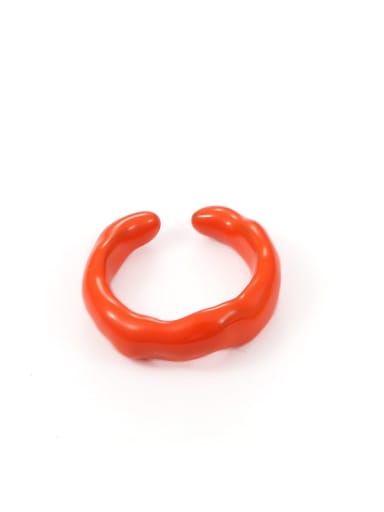 Orange drop oil Zinc Alloy Enamel Geometric Minimalist Band Ring