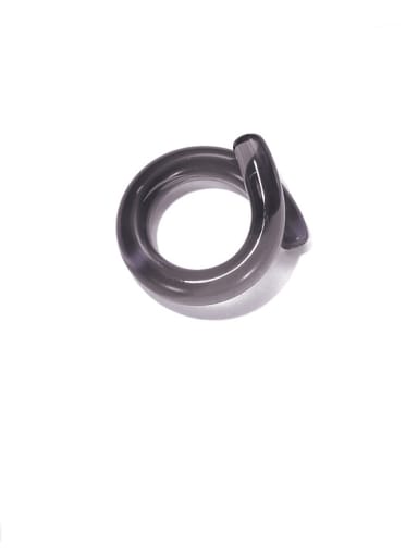 Black ring Coloured Glaze Geometric Minimalist Band Ring