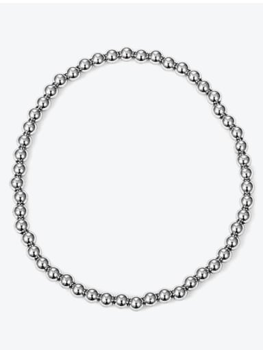 Titanium Steel Round Minimalist Beaded Bracelet