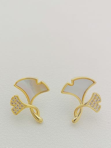 Copper Cubic Zirconia Geometric Dainty Stud Trend Korean Fashion Earring