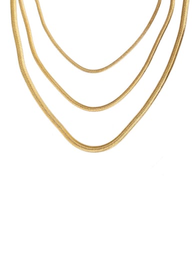 Titanium Steel Geometric Minimalist  Snake bone chain Necklace