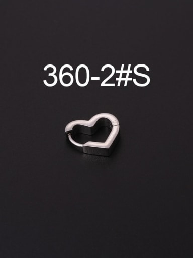 2# Steel Stainless steel Heart Minimalist Huggie Earring(Single Only One)