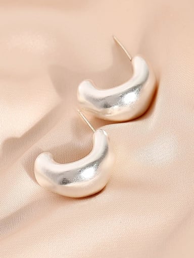 WHITE Brass Geometric Vintage Stud Earring