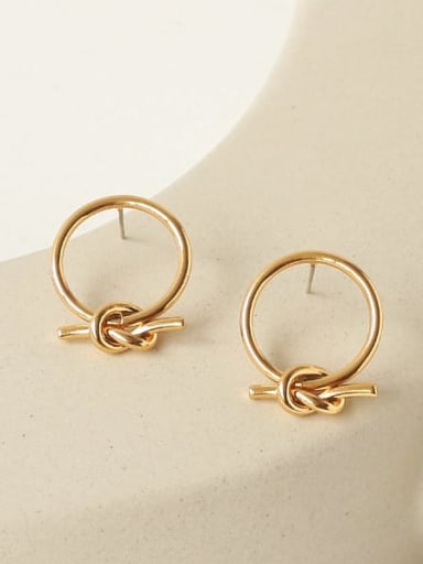 Brass knot Geometric Vintage Stud Earring